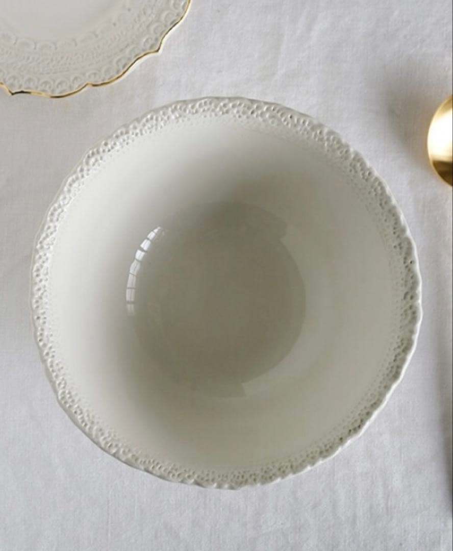 〜ELIOS FINEZZA シリアルボウル クリーム GOLD RIM〜