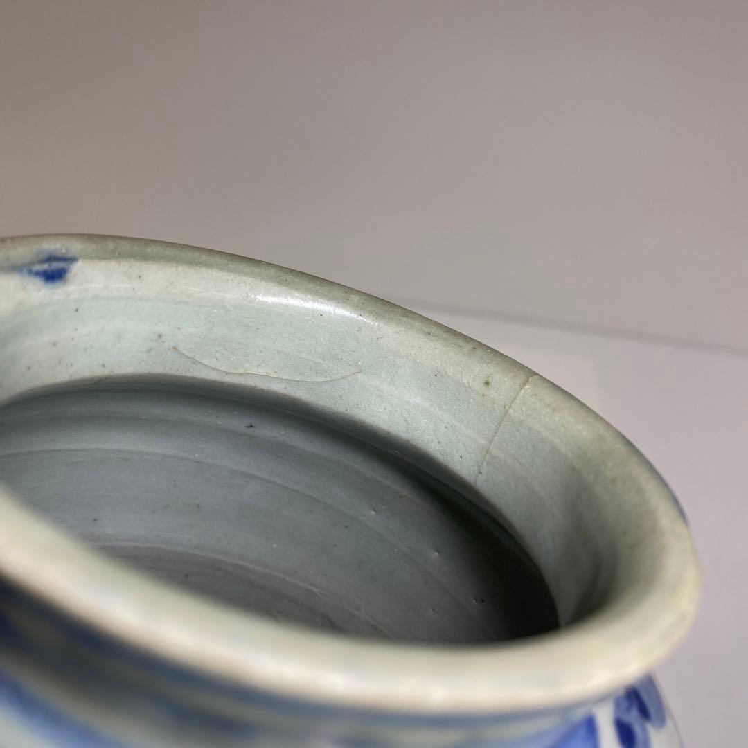 李朝　染付　丸壷　タカオ　最大幅約12㎝ 東里8-0130②