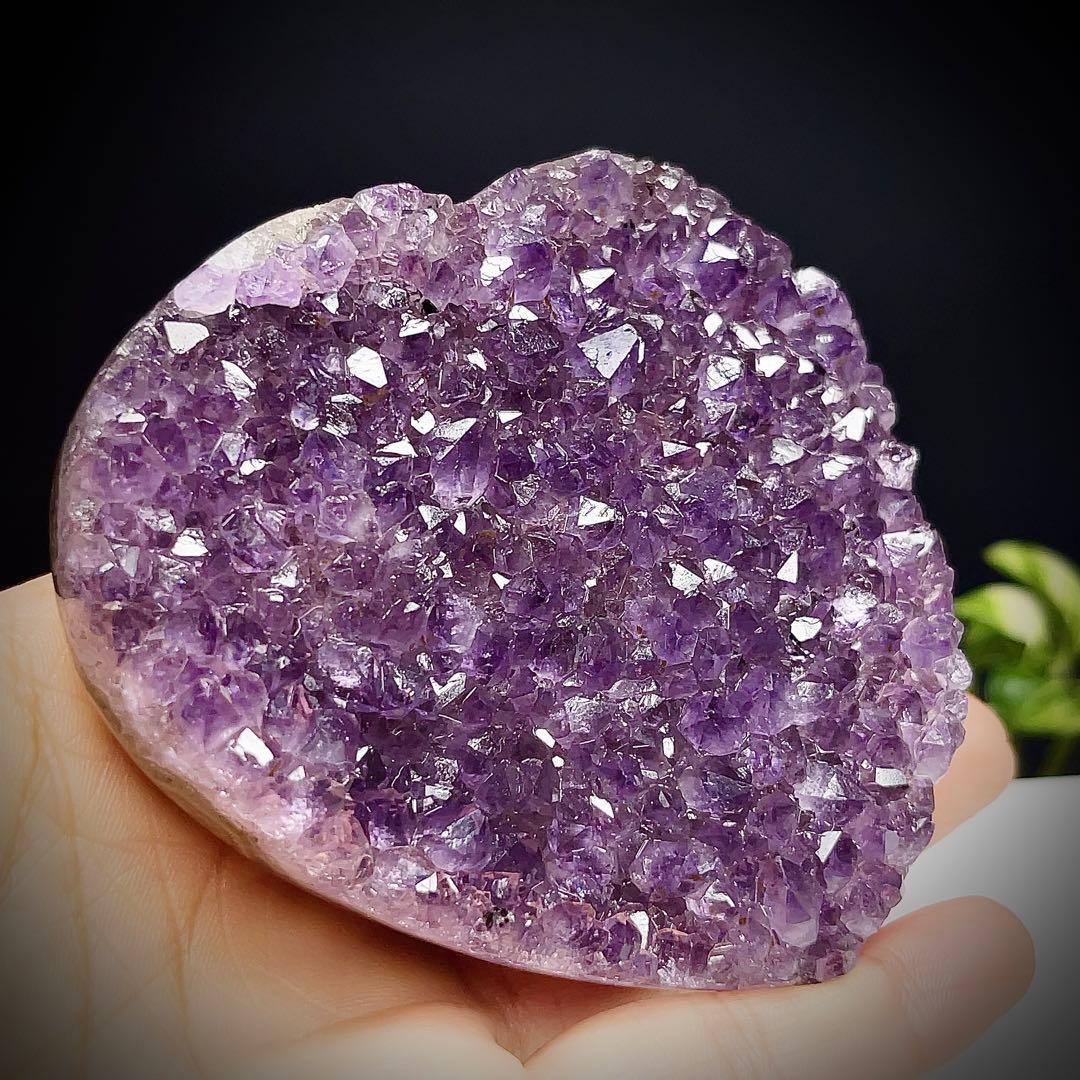 アメジスト　クラスター　ハート　原石　紫水晶　鉱物標本　1 【超美品】