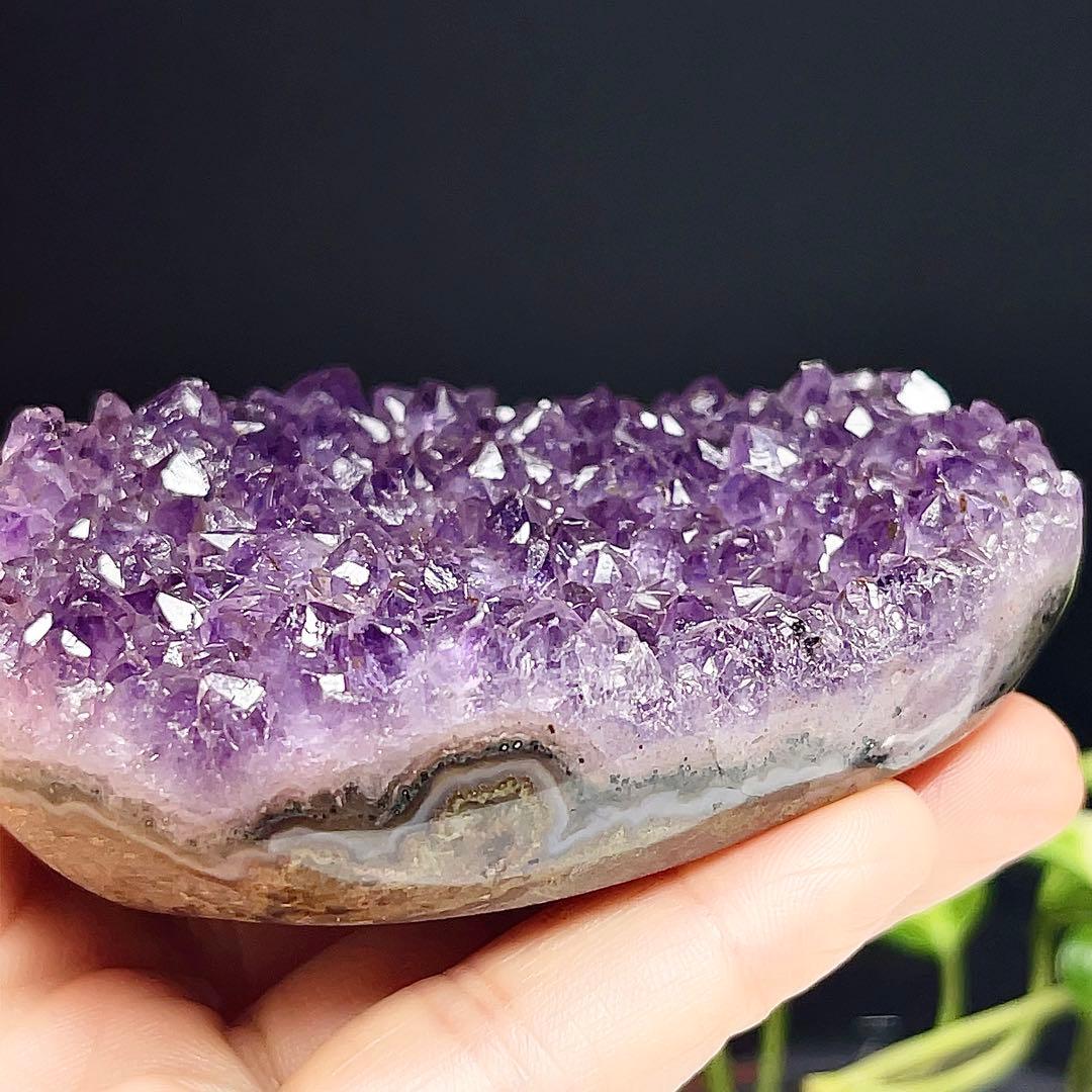 アメジスト　クラスター　ハート　原石　紫水晶　鉱物標本　1 【超美品】