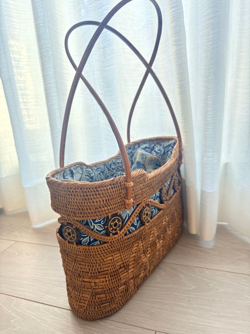 ハンドメイド　カゴバッグ