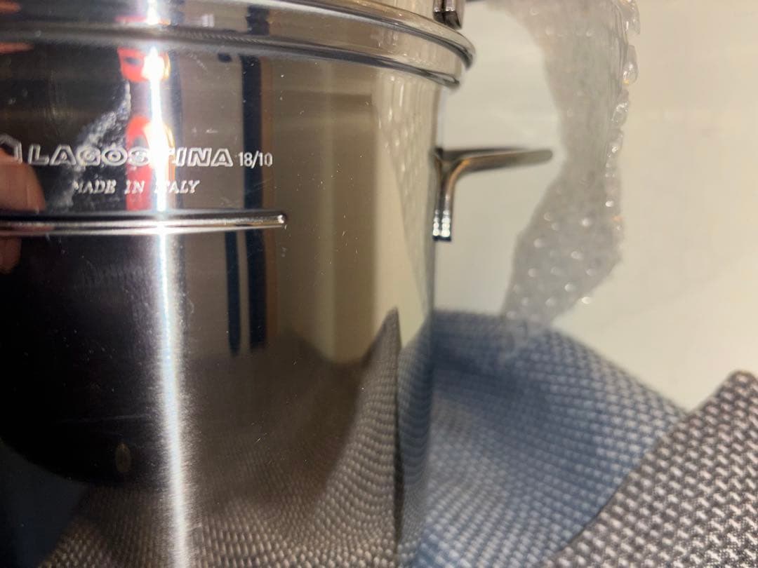 エレッセ　イタリア製　ステンレス　パスタポット　ストレーナー付き