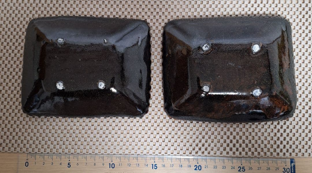 伊藤聡信　絵付け四角鉢2つ