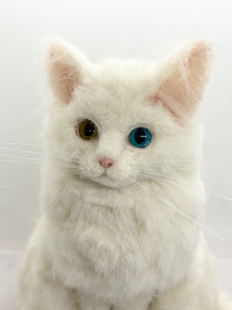 A猫 羊毛フェルト白猫【ハンドメイド 猫