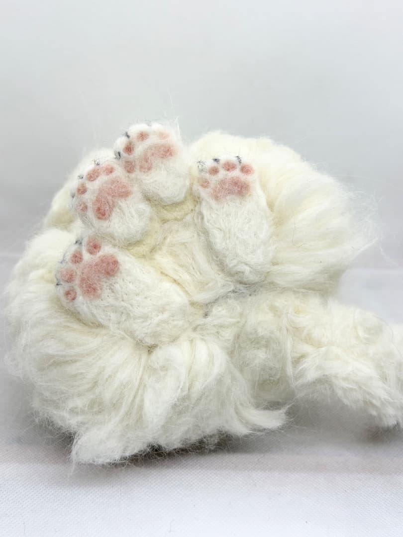 A猫 羊毛フェルト白猫【ハンドメイド 猫