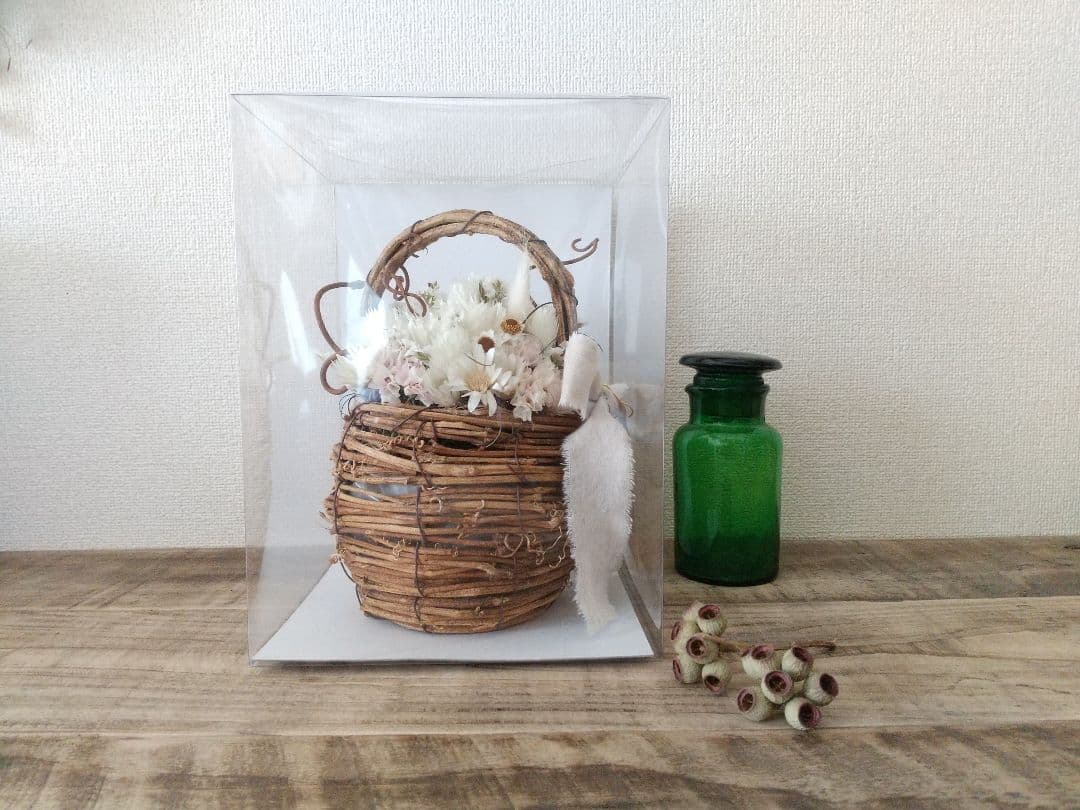 ドライフラワー 花かごアレンジ①