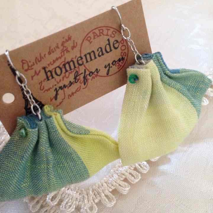 ピアス ミナペルホネン生地で✩*॰涼しい雰囲気