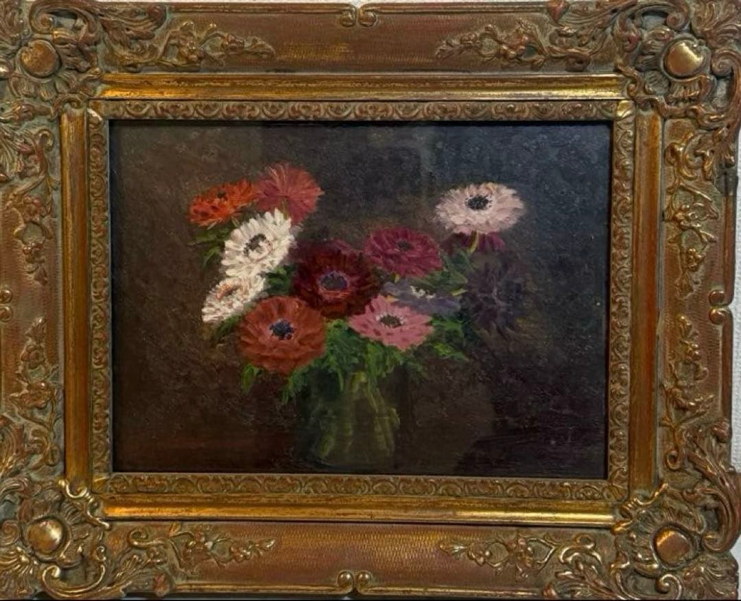 肉筆油彩画　【a】　年代物