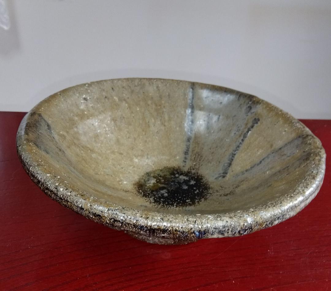 白越不朝　塩越窯 自然灰釉の究極美が迸る逸品灰釉美向付け中鉢 No:2