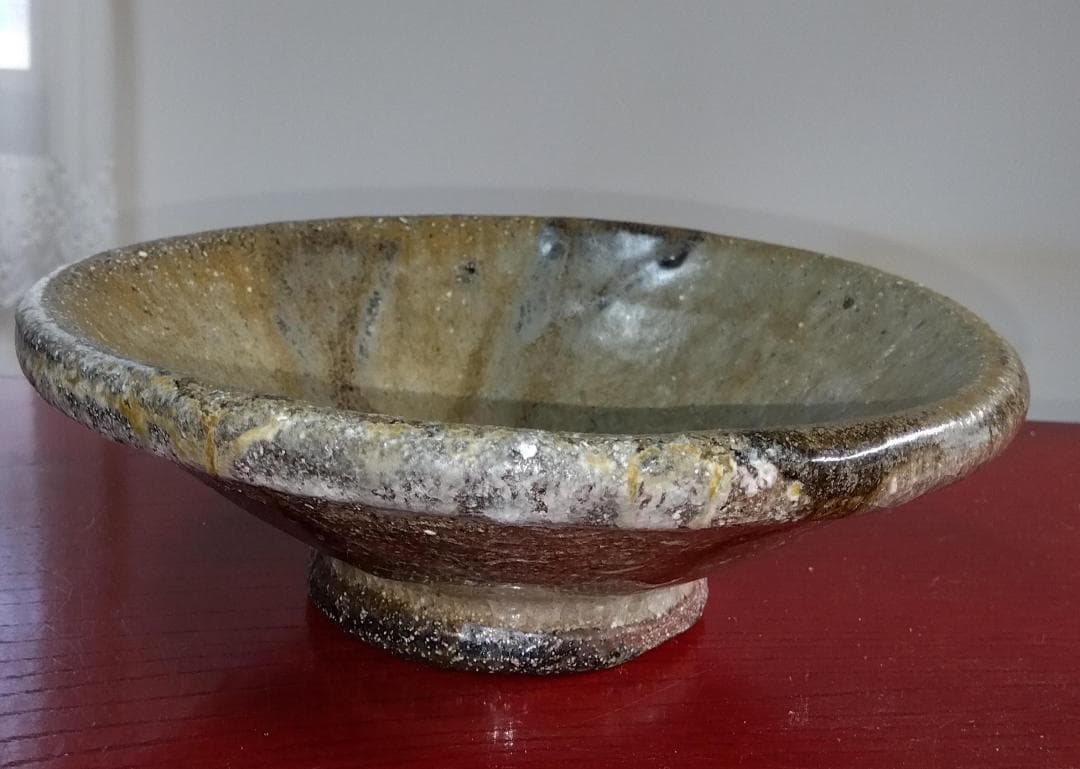 白越不朝　塩越窯 自然灰釉の究極美が迸る逸品灰釉美向付け中鉢 No:2