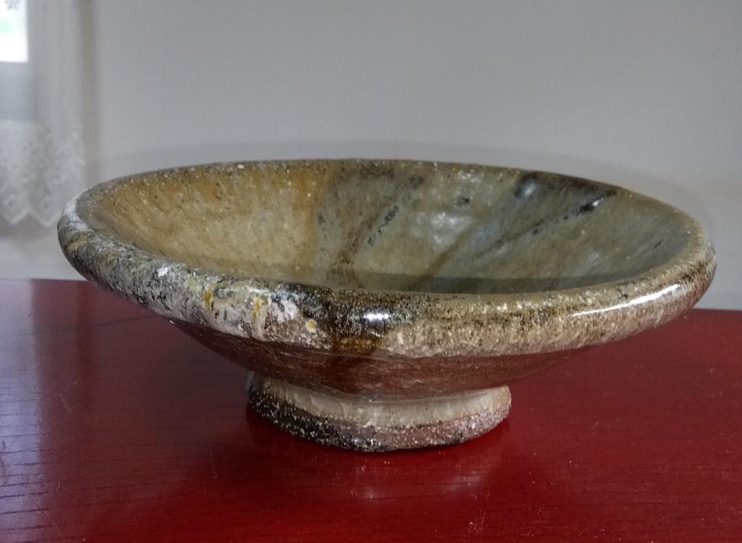 白越不朝　塩越窯 自然灰釉の究極美が迸る逸品灰釉美向付け中鉢 No:2