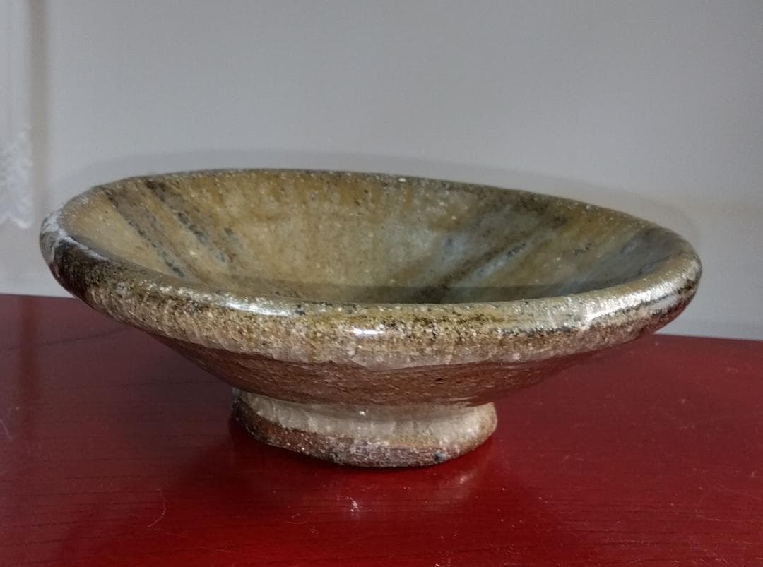 白越不朝　塩越窯 自然灰釉の究極美が迸る逸品灰釉美向付け中鉢 No:2