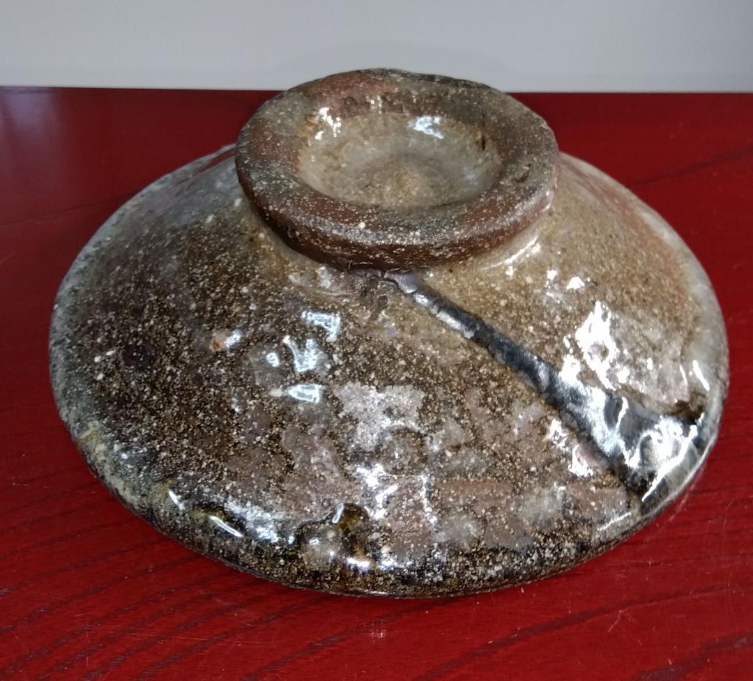 白越不朝　塩越窯 自然灰釉の究極美が迸る逸品灰釉美向付け中鉢 No:2