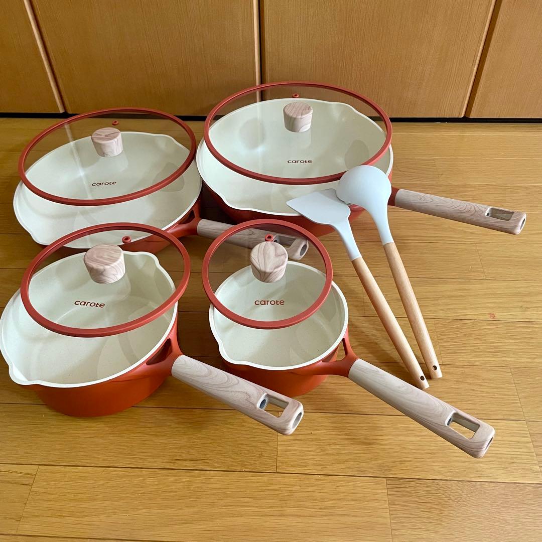 10点セット carote カローテ フライパン 鍋 赤 レッド