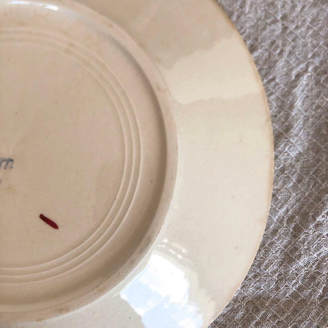 希少 クレイユモントローHBCM べアン バスク柄　ディナープレートB フランス