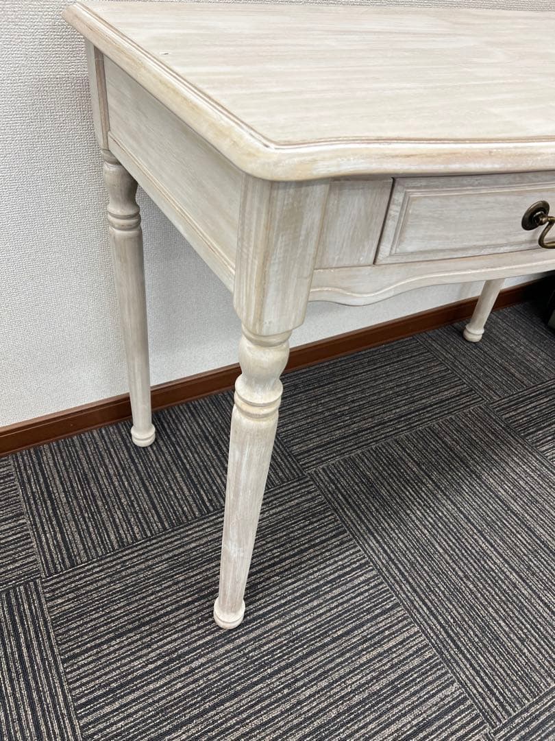 リリーホワイトリリージョン机デスク勉強北欧調ビンテージ風机のみ