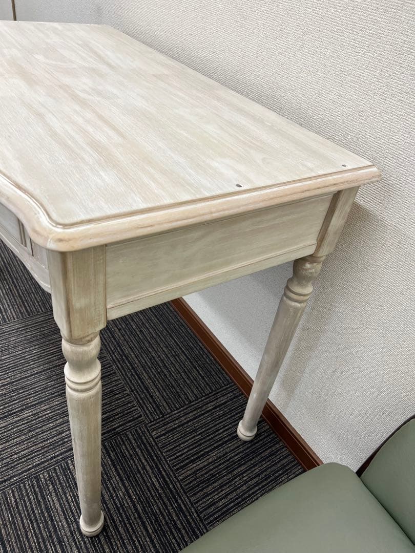 リリーホワイトリリージョン机デスク勉強北欧調ビンテージ風机のみ