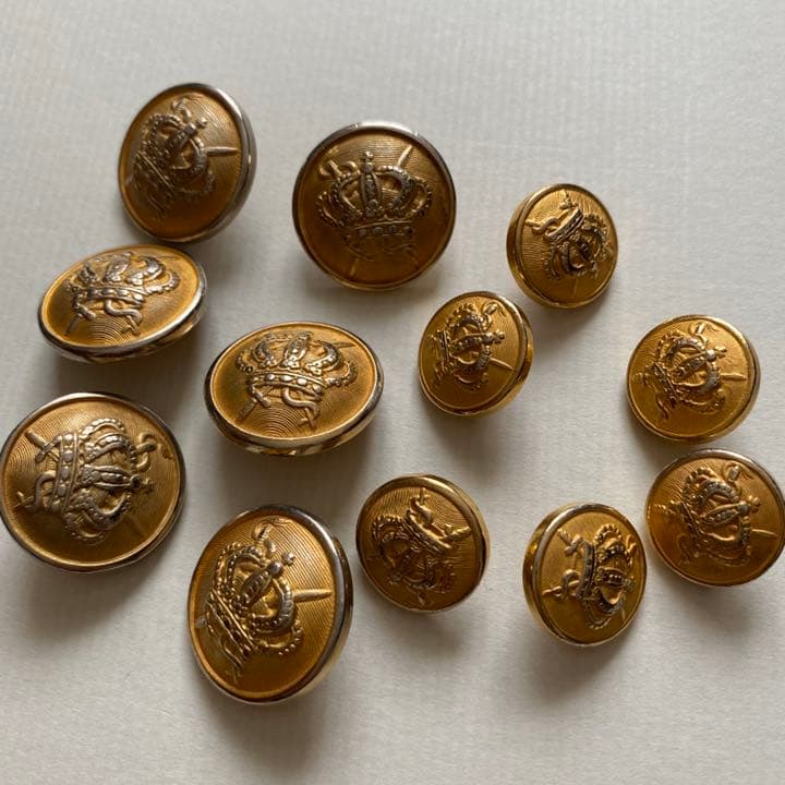 VAN ヴァン　金ボタン　12個　王冠　1着分　アンティーク