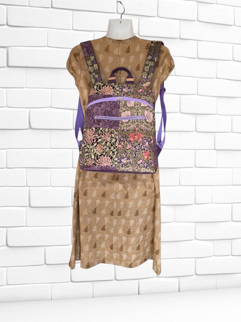 楕円底リュック（L）　A4ファイルサイズ ウィリアムモリス