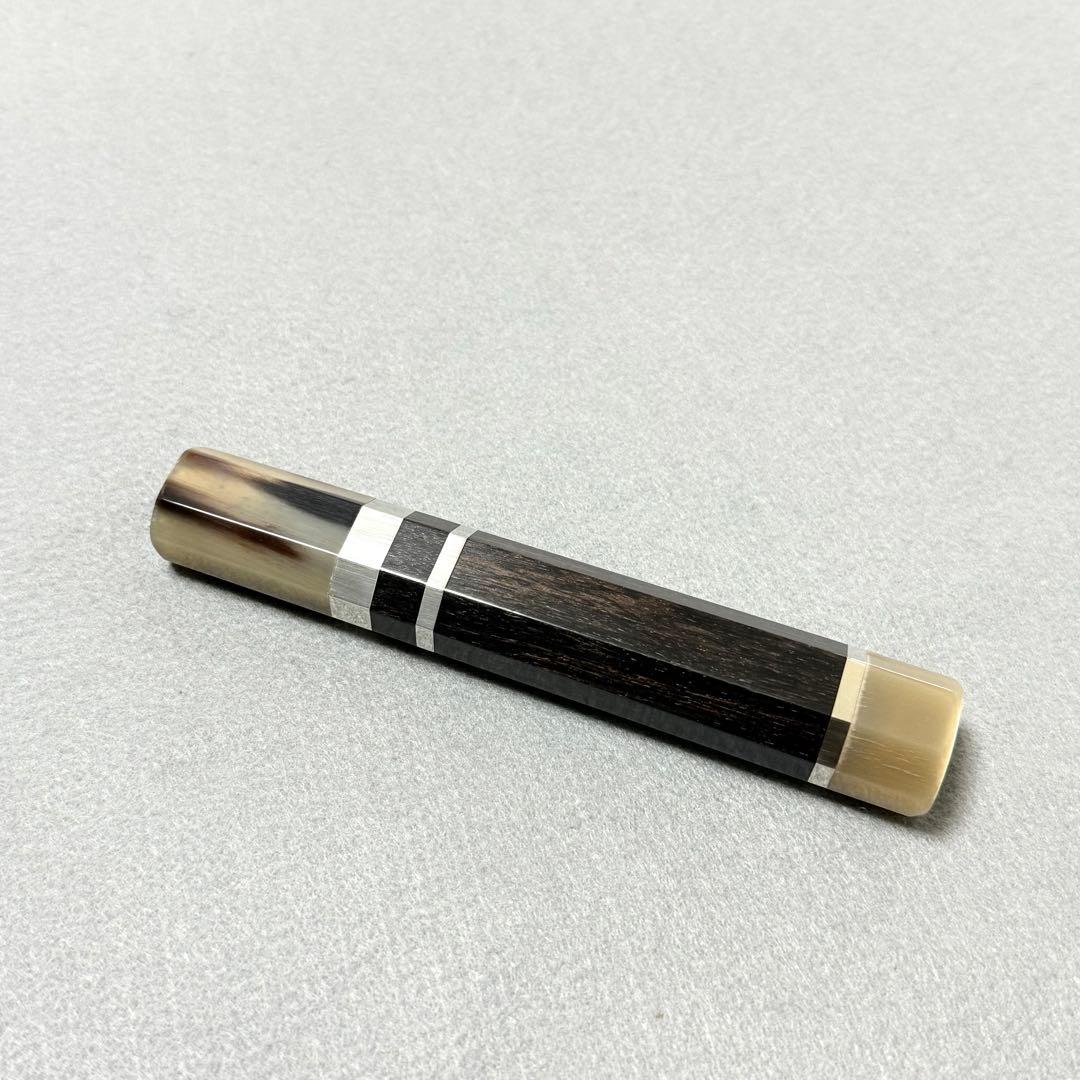 三段銀巻 白水牛角 柳刃210 包丁の柄 黒檀八角柄 柳刃7寸 ハンドルm