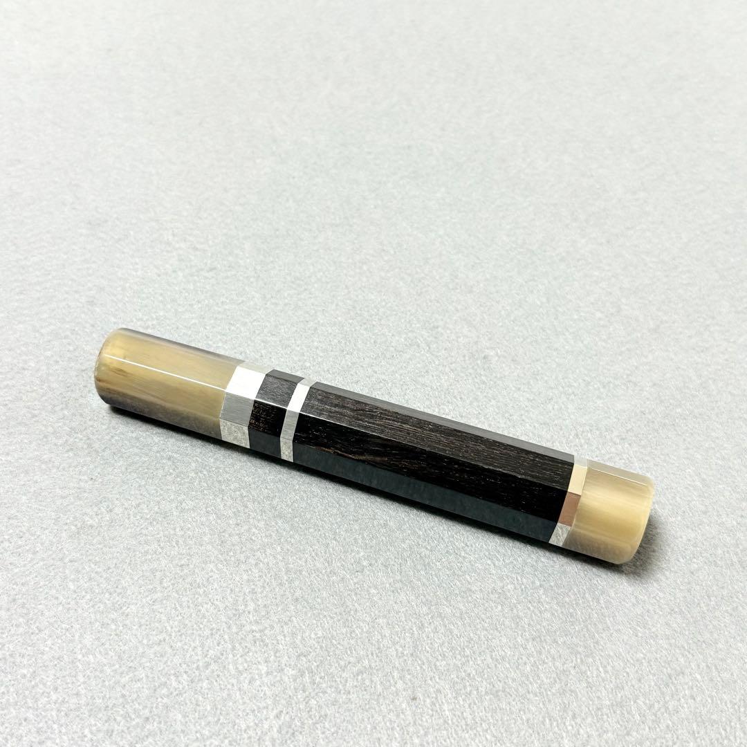 三段銀巻 白水牛角 柳刃210 包丁の柄 黒檀八角柄 柳刃7寸 ハンドルm