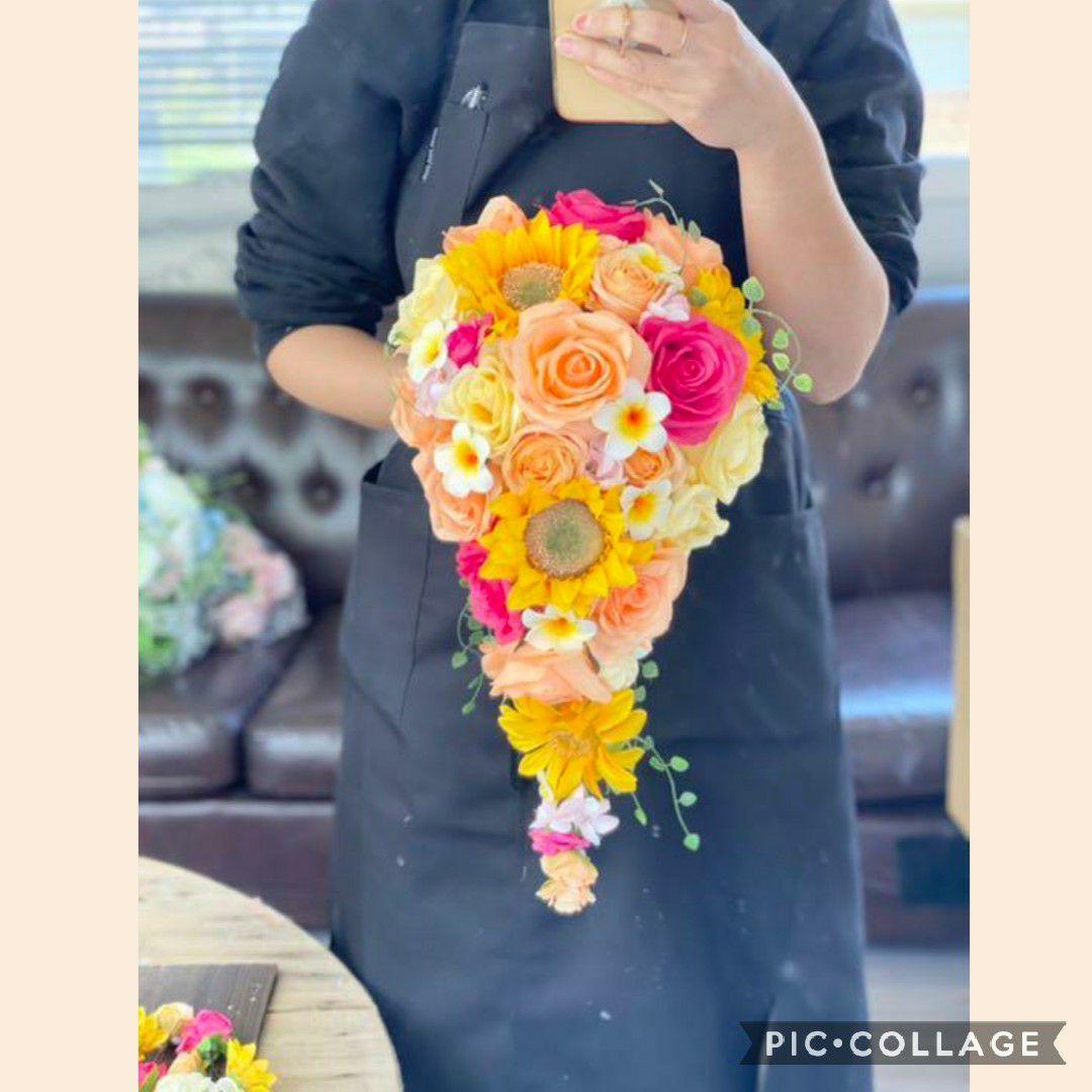 造花のブーケ！ブートニア付き
