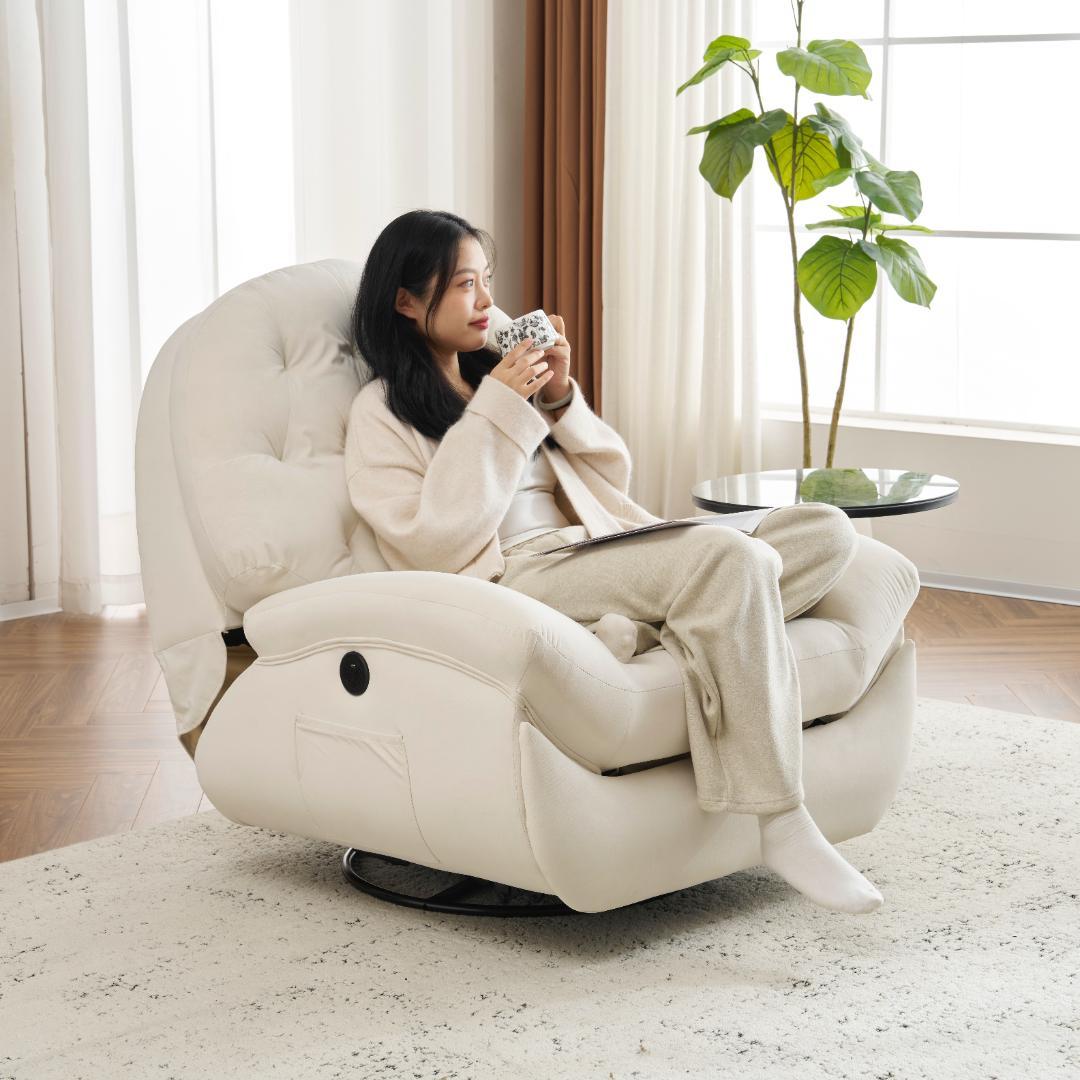 電動1人掛けソファー リクライニングチェア ゲーミングチェア 回転式ソファ