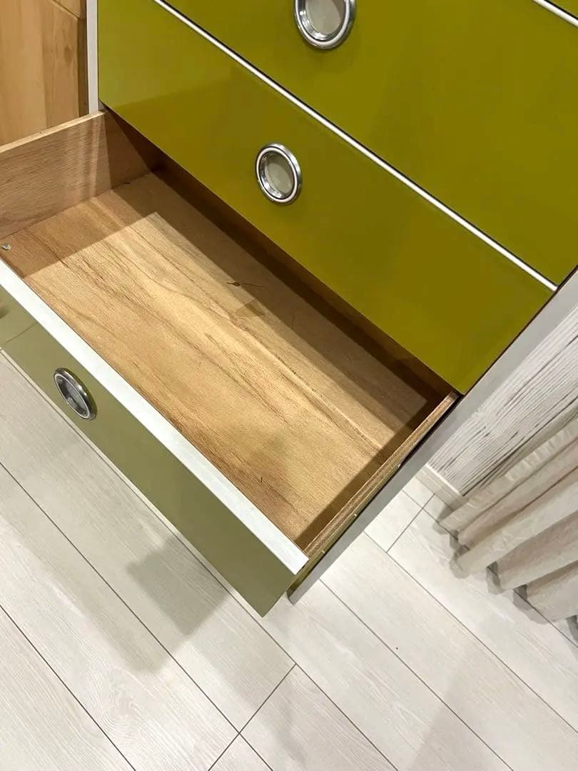 ☆早い者勝ち☆昭和レトロ レトロポップ 7段チェスト オリーブグリーン