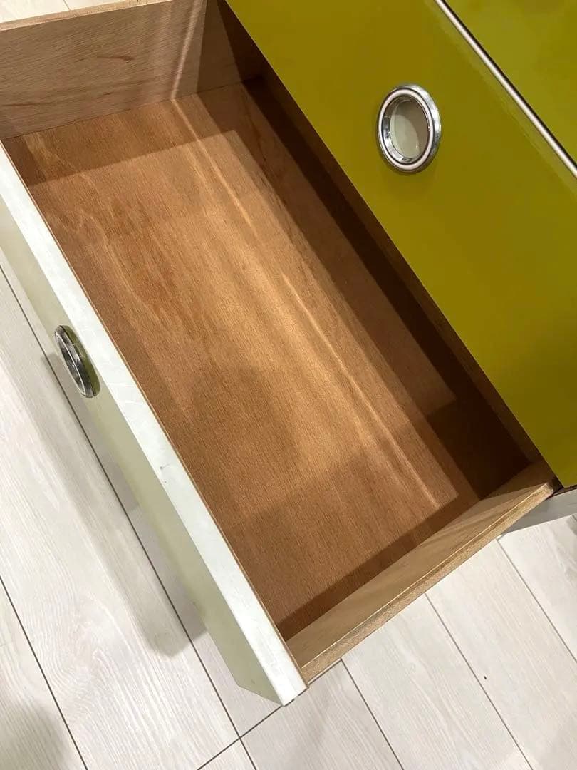 ☆早い者勝ち☆昭和レトロ レトロポップ 7段チェスト オリーブグリーン