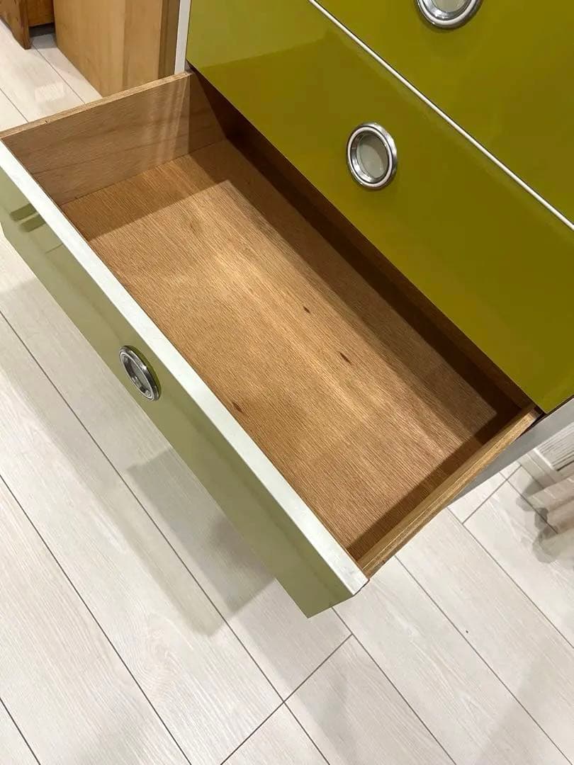 ☆早い者勝ち☆昭和レトロ レトロポップ 7段チェスト オリーブグリーン