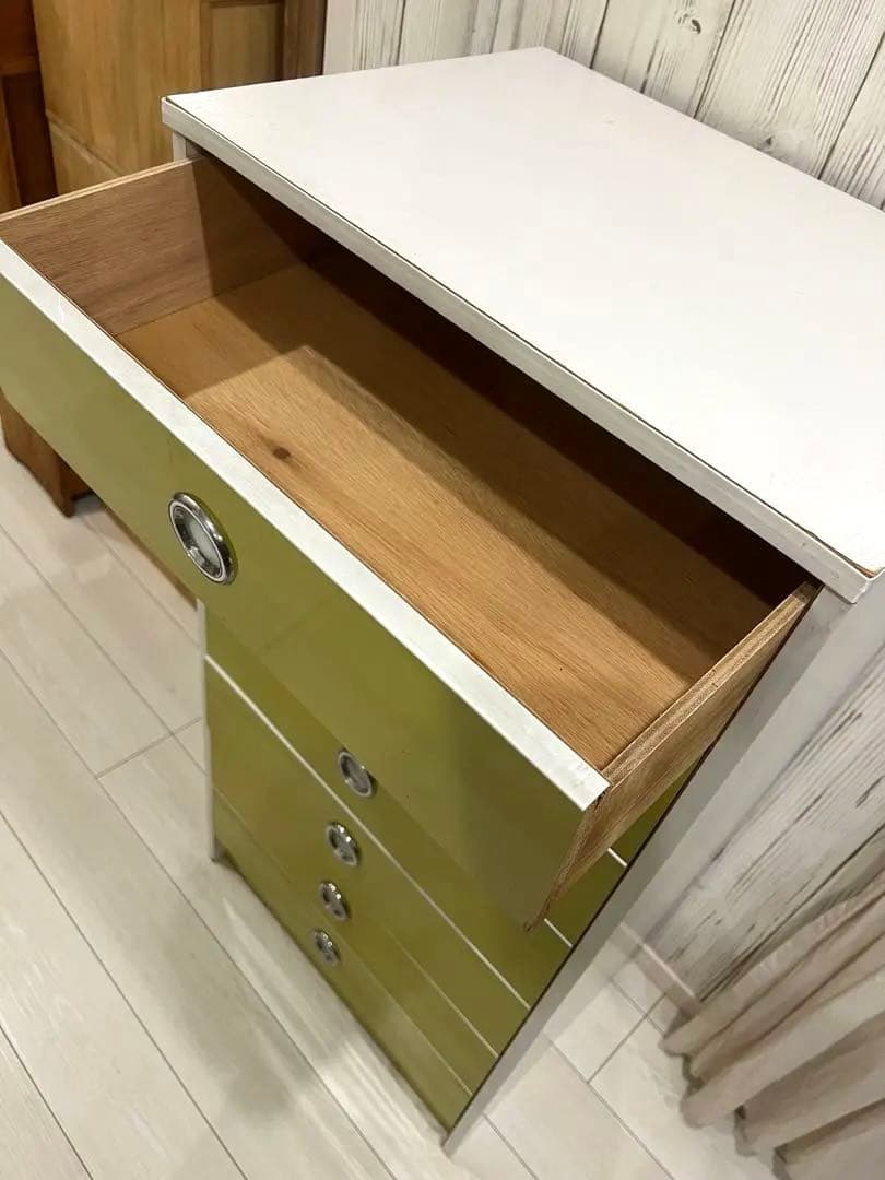 ☆早い者勝ち☆昭和レトロ レトロポップ 7段チェスト オリーブグリーン