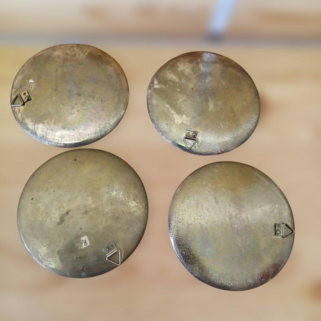 ギリシャ 絵皿 壁掛け 飾り皿 インテリア小物 銀風　4枚