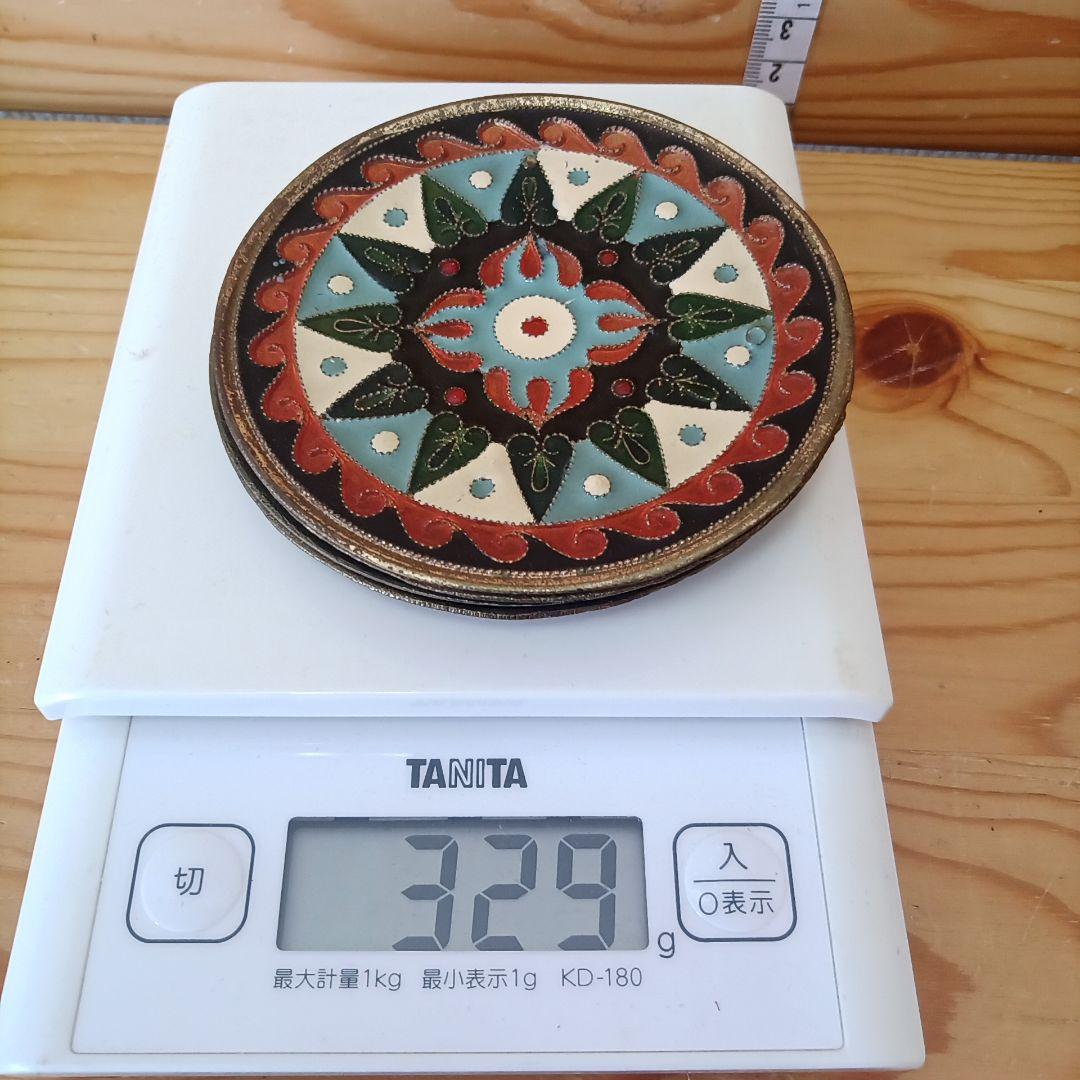 ギリシャ 絵皿 壁掛け 飾り皿 インテリア小物 銀風　4枚