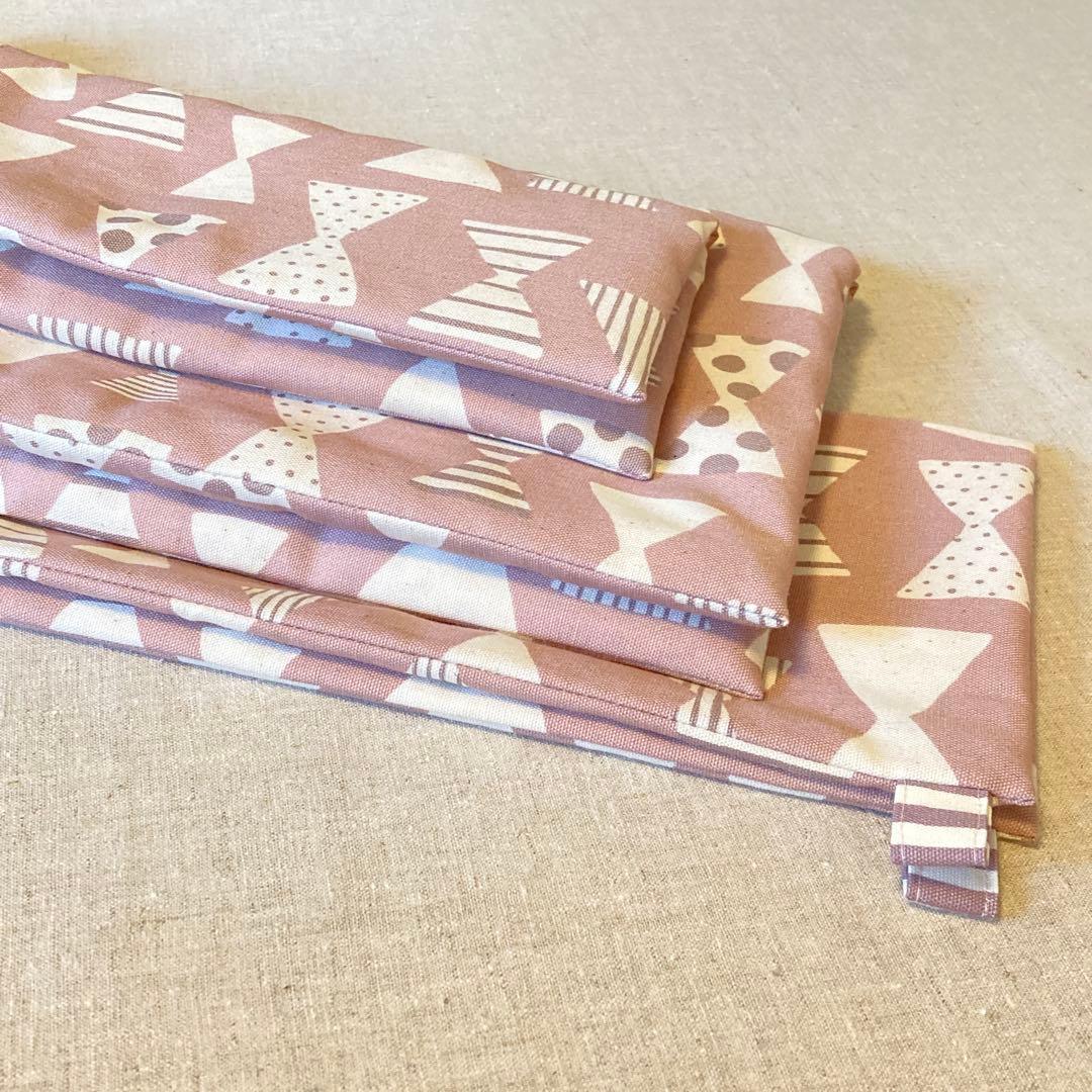 入園入学5点セット　ピンクリボン　くすみカラー　ネームタグ付き　女の子　匿名配送