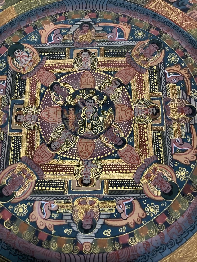 《 チベット密教　新品　1点物 》 手描き　曼荼羅　仏陀　釈迦　仏画　仏教　e2