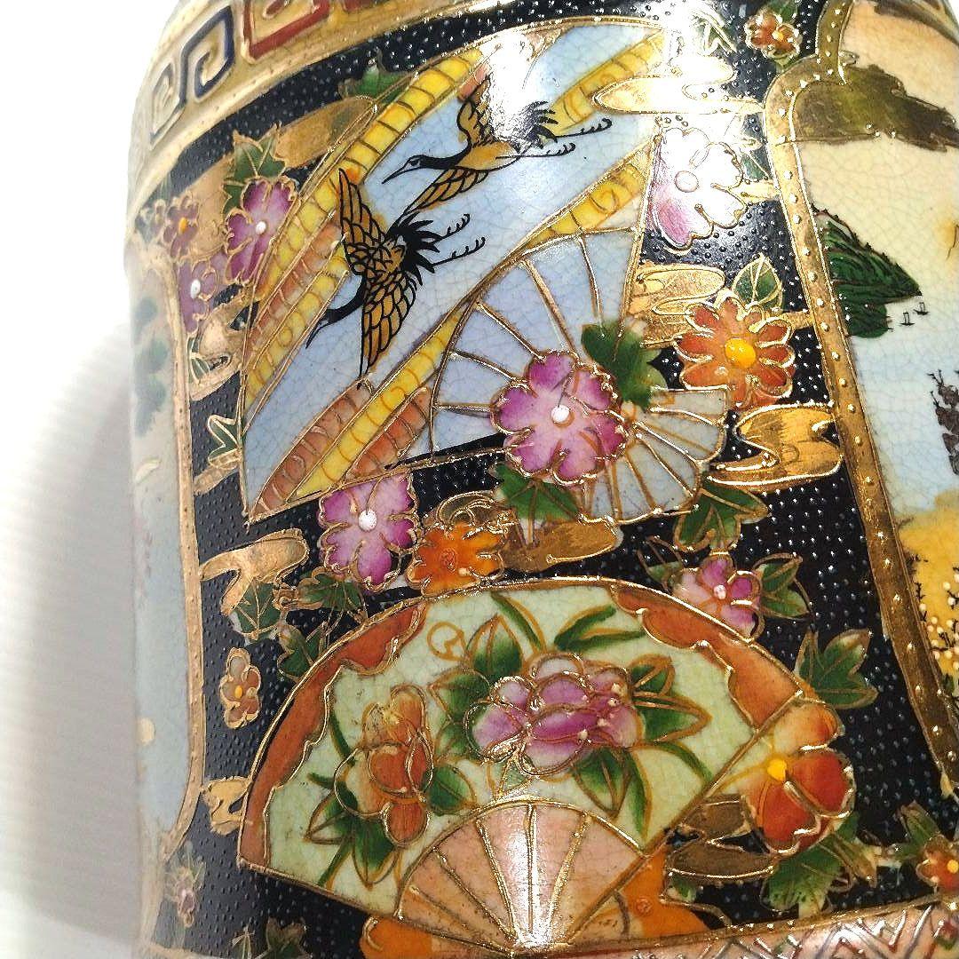 薩摩焼 金彩 金襴手 色絵 色錦 豪華絢爛 古美術品 置物 釣鐘 鐘型 特大