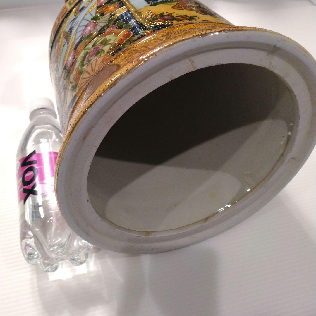 薩摩焼 金彩 金襴手 色絵 色錦 豪華絢爛 古美術品 置物 釣鐘 鐘型 特大