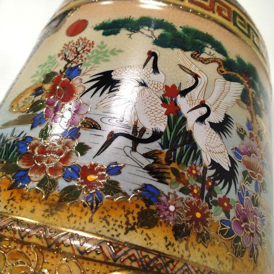 薩摩焼 金彩 金襴手 色絵 色錦 豪華絢爛 古美術品 置物 釣鐘 鐘型 特大