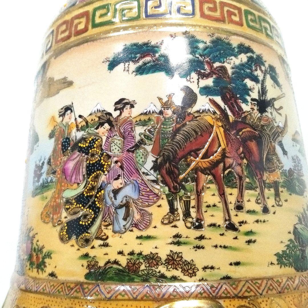 薩摩焼 金彩 金襴手 色絵 色錦 豪華絢爛 古美術品 置物 釣鐘 鐘型 特大