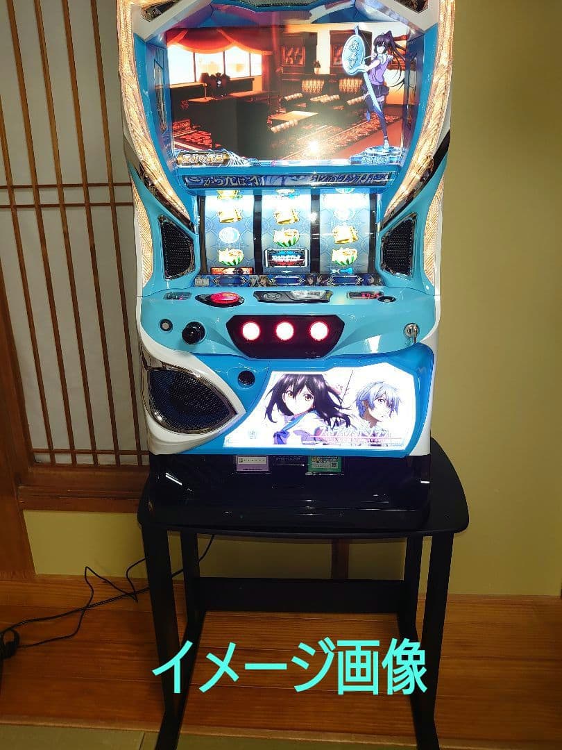 【累積117台目】１台用パチスロ実機の置き台（シンプルスタンド）★黒色に塗装済み