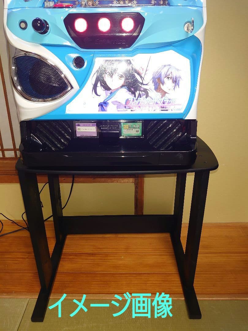 【累積117台目】１台用パチスロ実機の置き台（シンプルスタンド）★黒色に塗装済み