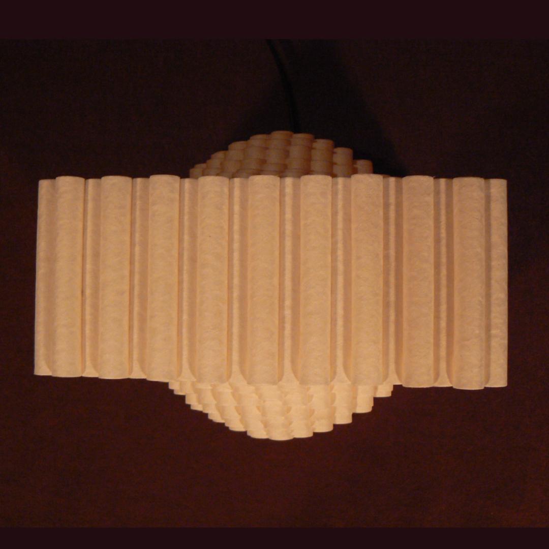 和紙の手作りランプシェード　美濃和紙使用　[ 遊] 9-2　癒しの一点物作品
