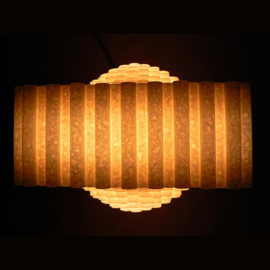 和紙の手作りランプシェード　美濃和紙使用　[ 遊] 9-2　癒しの一点物作品