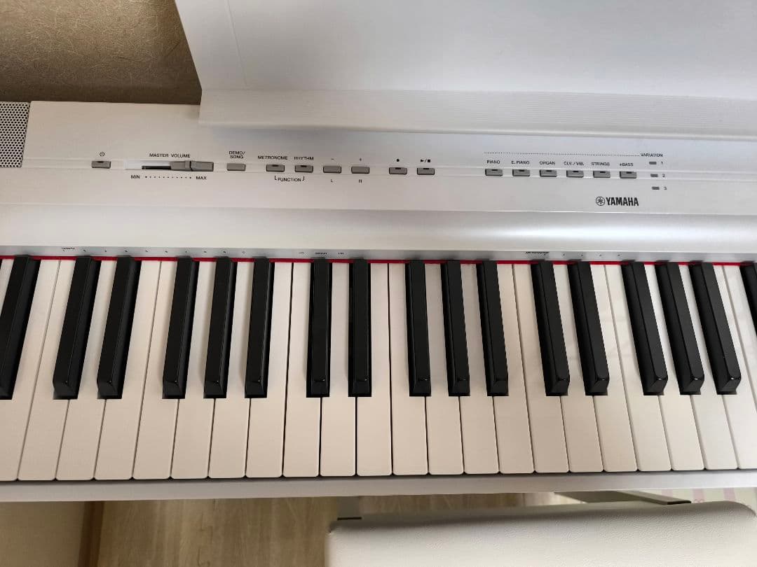 【1/2】YAMAHA 電子ピアノ P-125WH ホワイト（本体）