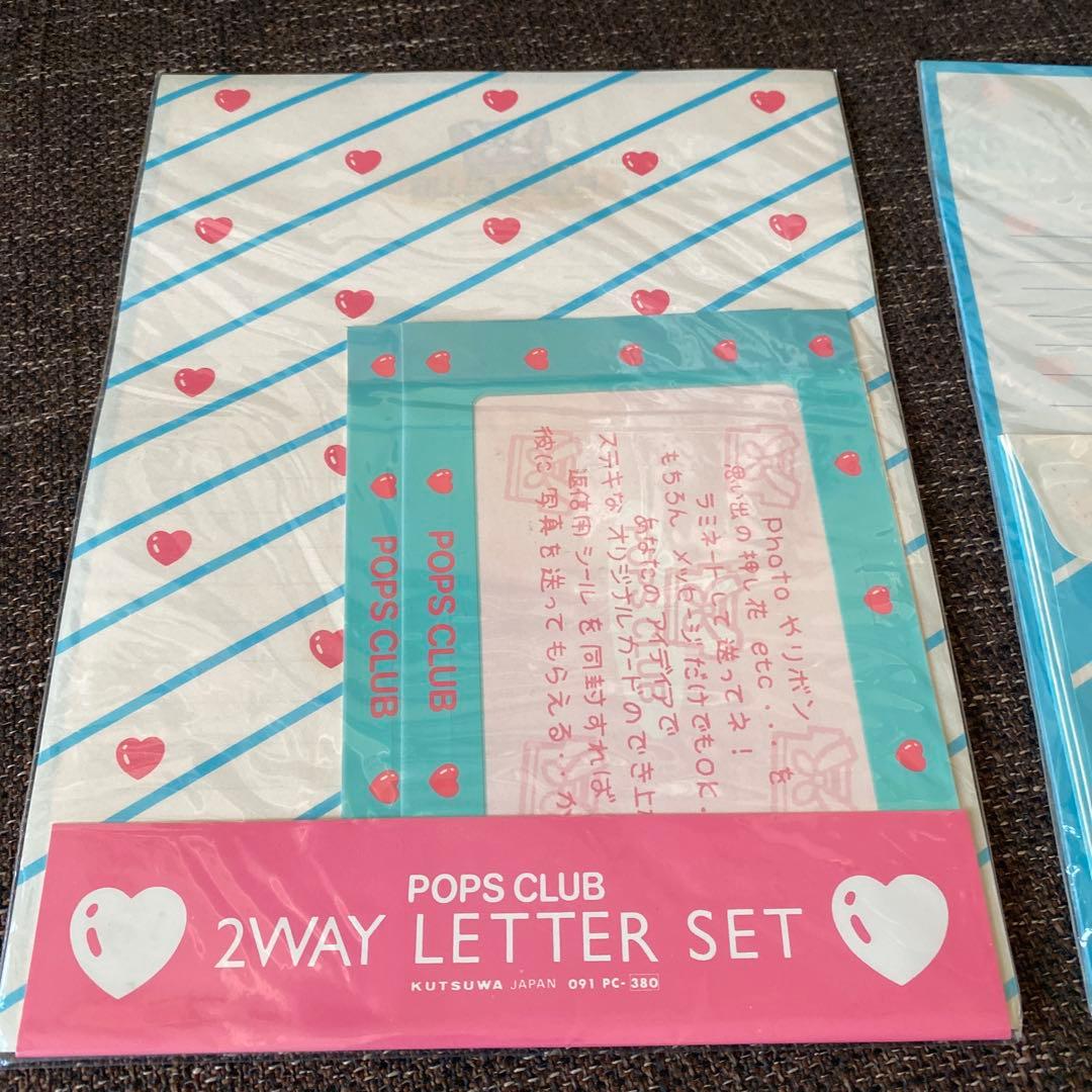 当時物 昭和ファンシー 『POPS CLUB』缶ペン レターセット 定規セット