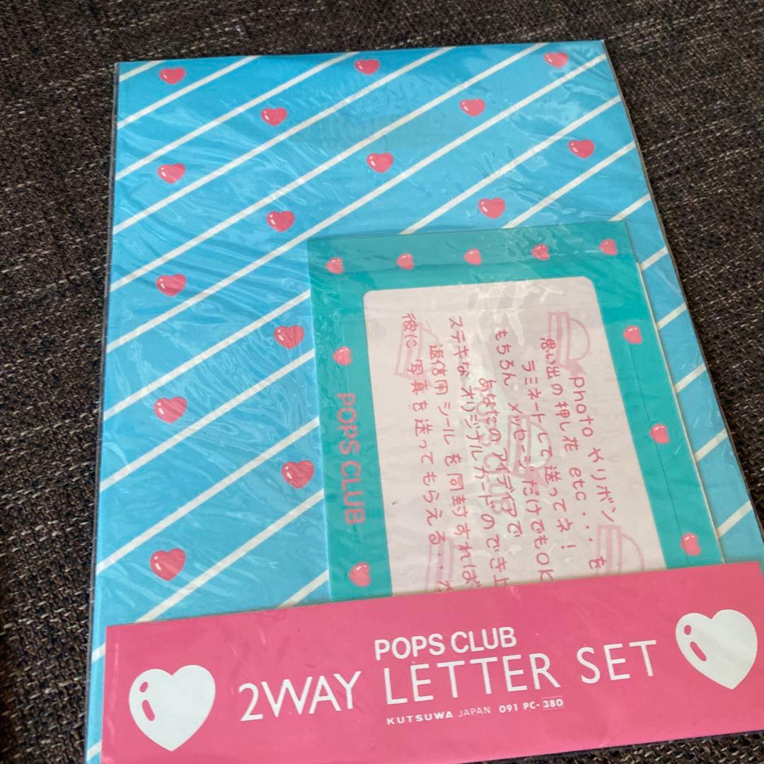 当時物 昭和ファンシー 『POPS CLUB』缶ペン レターセット 定規セット