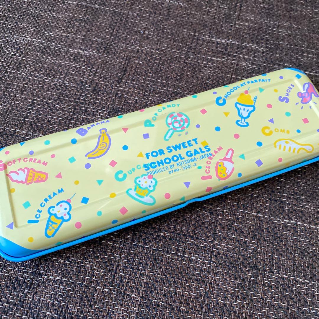 当時物 昭和ファンシー 『POPS CLUB』缶ペン レターセット 定規セット