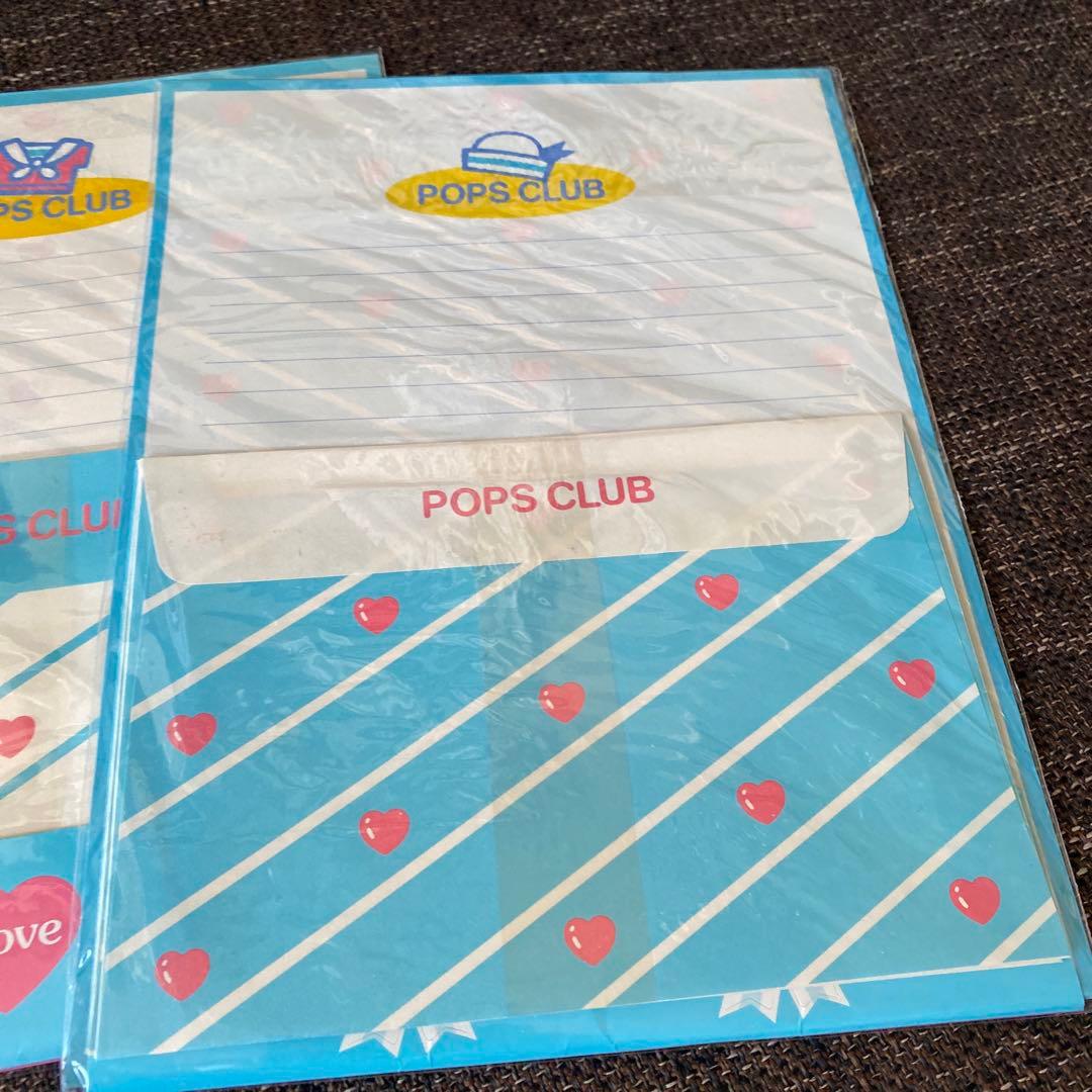 当時物 昭和ファンシー 『POPS CLUB』缶ペン レターセット 定規セット