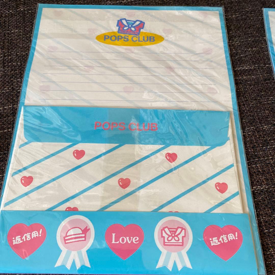 当時物 昭和ファンシー 『POPS CLUB』缶ペン レターセット 定規セット