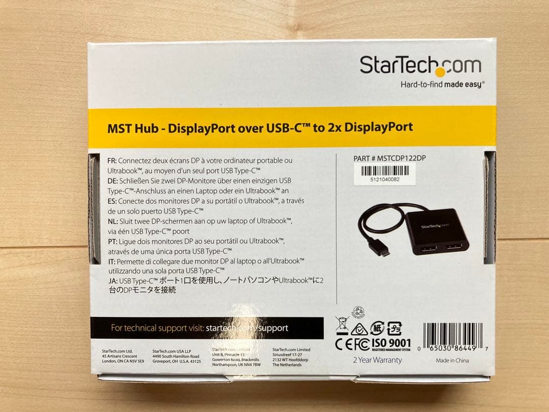 分配器・切替器 StarTech MST Hub USB-C to 2x DisplayPort